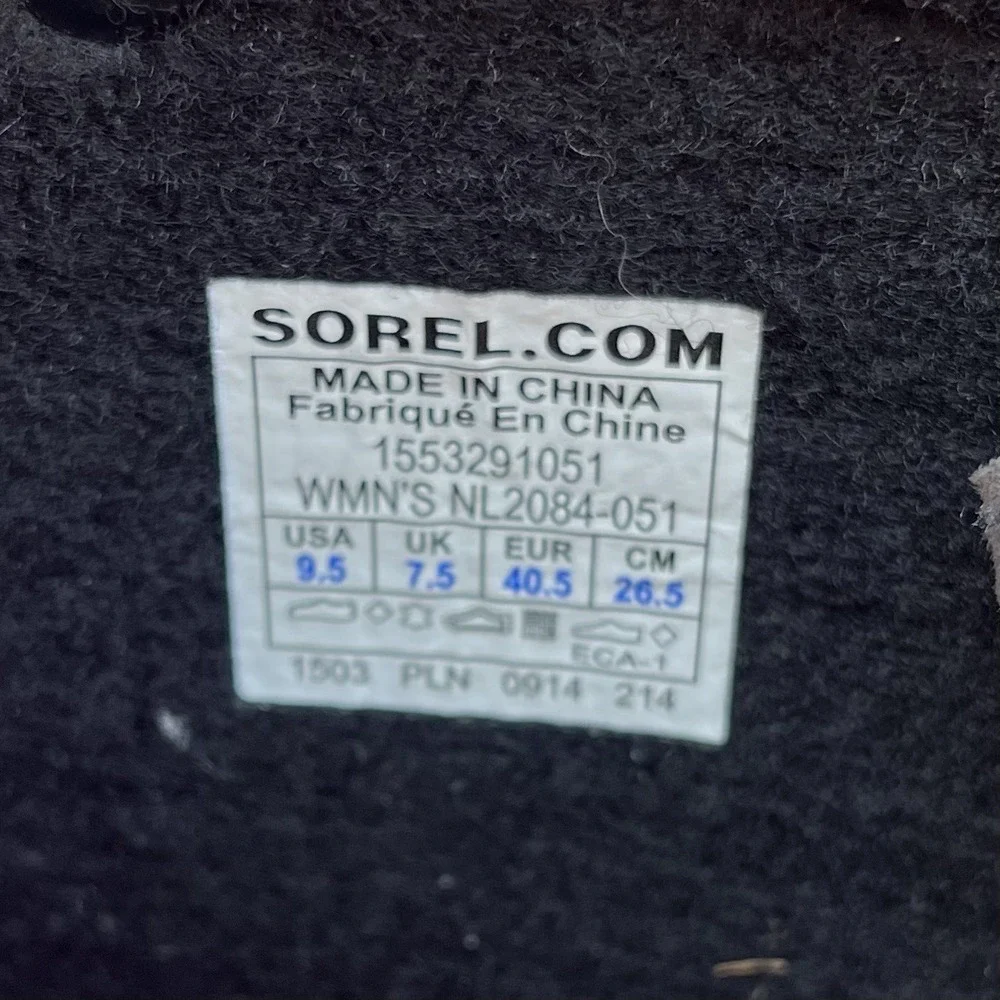 SOREL Joan of Arctic Knit Boots Womens 9.5 Winter Snow Waterproof Gray Purple